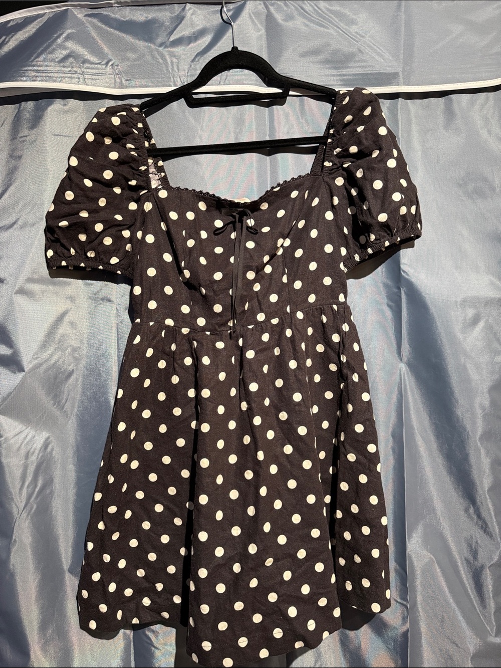 Camila Coelho Black and White Polka Dot Mini Dress